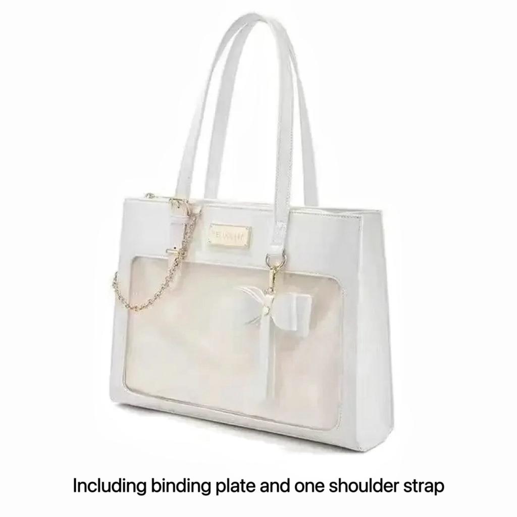 Damen Mode Schleife Ita Tasche Modische Tragetasche Süßes Mädchen Transparente Umhängetasche Lolita Umhängetasche DIY Display Abzeichen Handtaschen