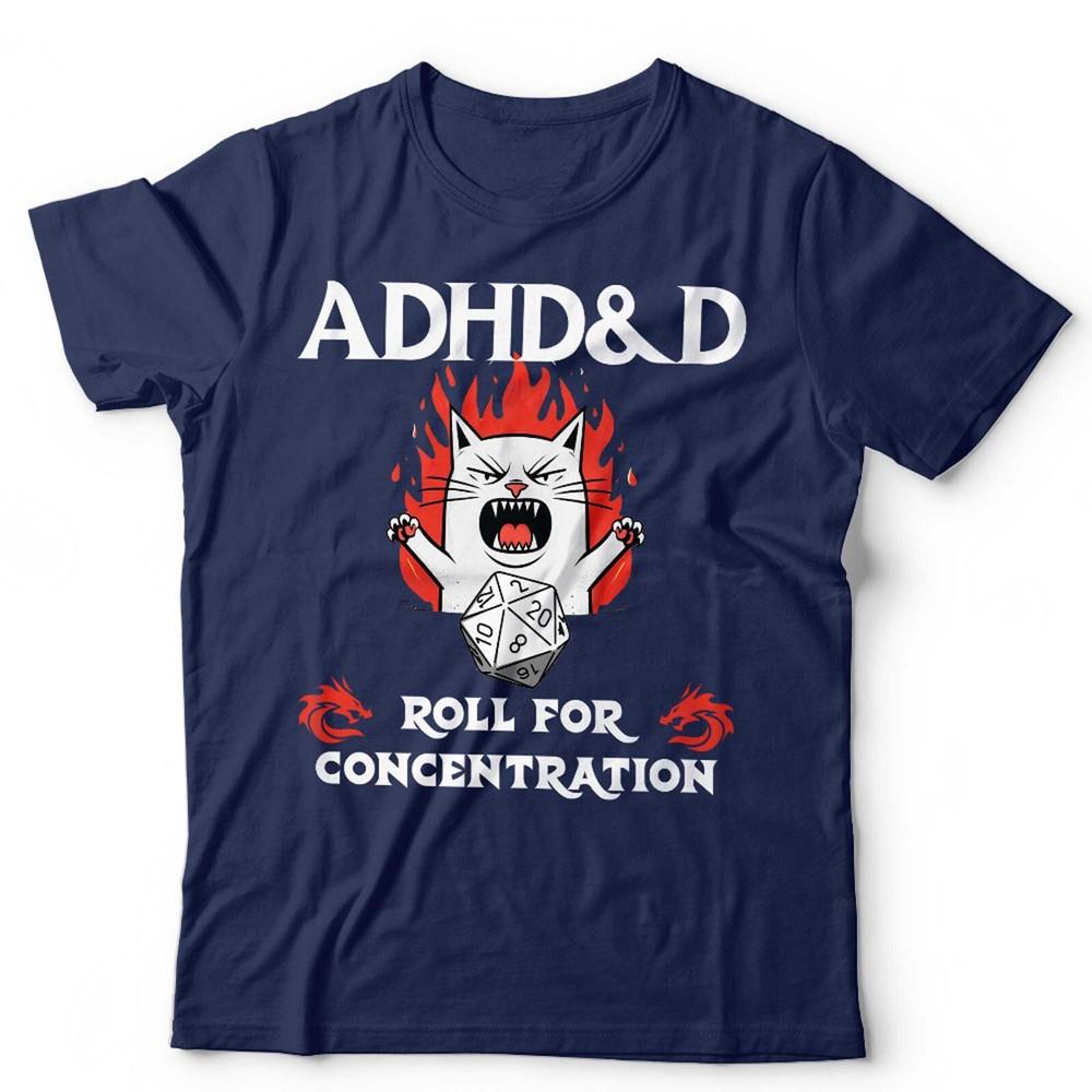 ADHD DD Tshirt Unisex Kids Dungeon Master Gamer Role Play Cats Funny Dice S
