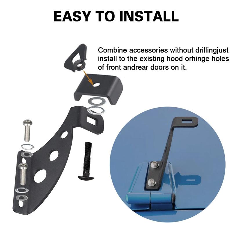 4WD Roof Rack Mount Hi Lift High Farm Jack Holder Offroad Hinge Bracket Hinge/Door For Jeep Wrangler JK JL 2007-2024 2/4 Doors