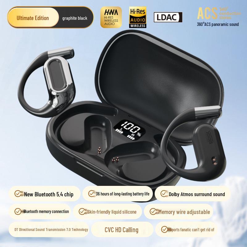 OWS Open-Ear Wireless Bluetooth Headphones: Ultra-long Battery, Waterproof, Sports Running Design