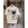 European Size Men'S Casual Short Sleeve T-Shirt-Summer Breathable Humorous"Playing Squirrel" Pattern Print, Loose Round Neck Design, Hand Wash Solely