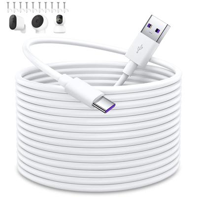 USB Cable 10M USB A To USB C Cable Security Camera Power Supply Compatible with Xiaomi Mi Camera 2K Smart Camera C400 EZVIZ YESKAMO Wyze Cam Laptop