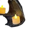 Bat Wall Sconce Candle Holder Wear Resist Resin Wall Hanging Sculpture Halloween Bat Candle Rack for Office Garden Yard Patio