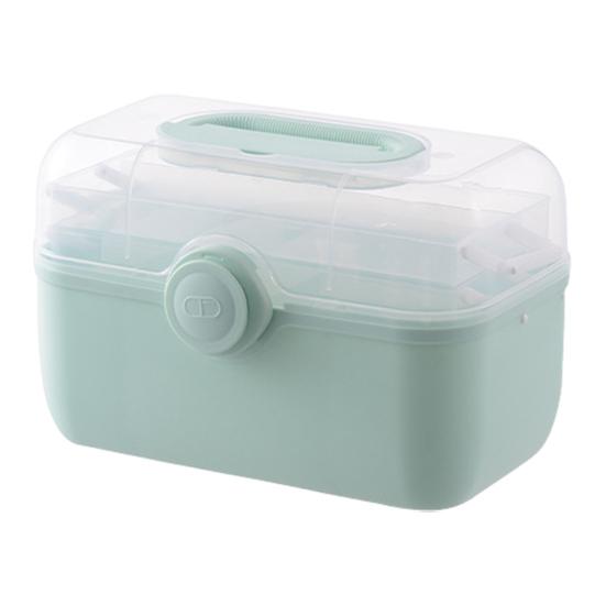 Medicine Storage Box Pill Organizer 3-Layer Design Large Capacity Transparent Lid Portable Medicine Organizer Box with Handle