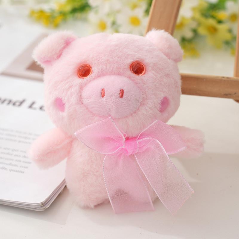 Adorable Plush Bear And Pig Toy Glitter Eyeglass Holder Mini Cartoon Animal Ornament