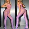 Sexy Colored Gradient Style Bodysuit Women Sexy Lingerie Erotic Fishnet Bodystockings Lace Underwear Porn Outfit Club Dess