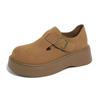 Leather women's 2 new autumn small man height increase casual single shoes one foot