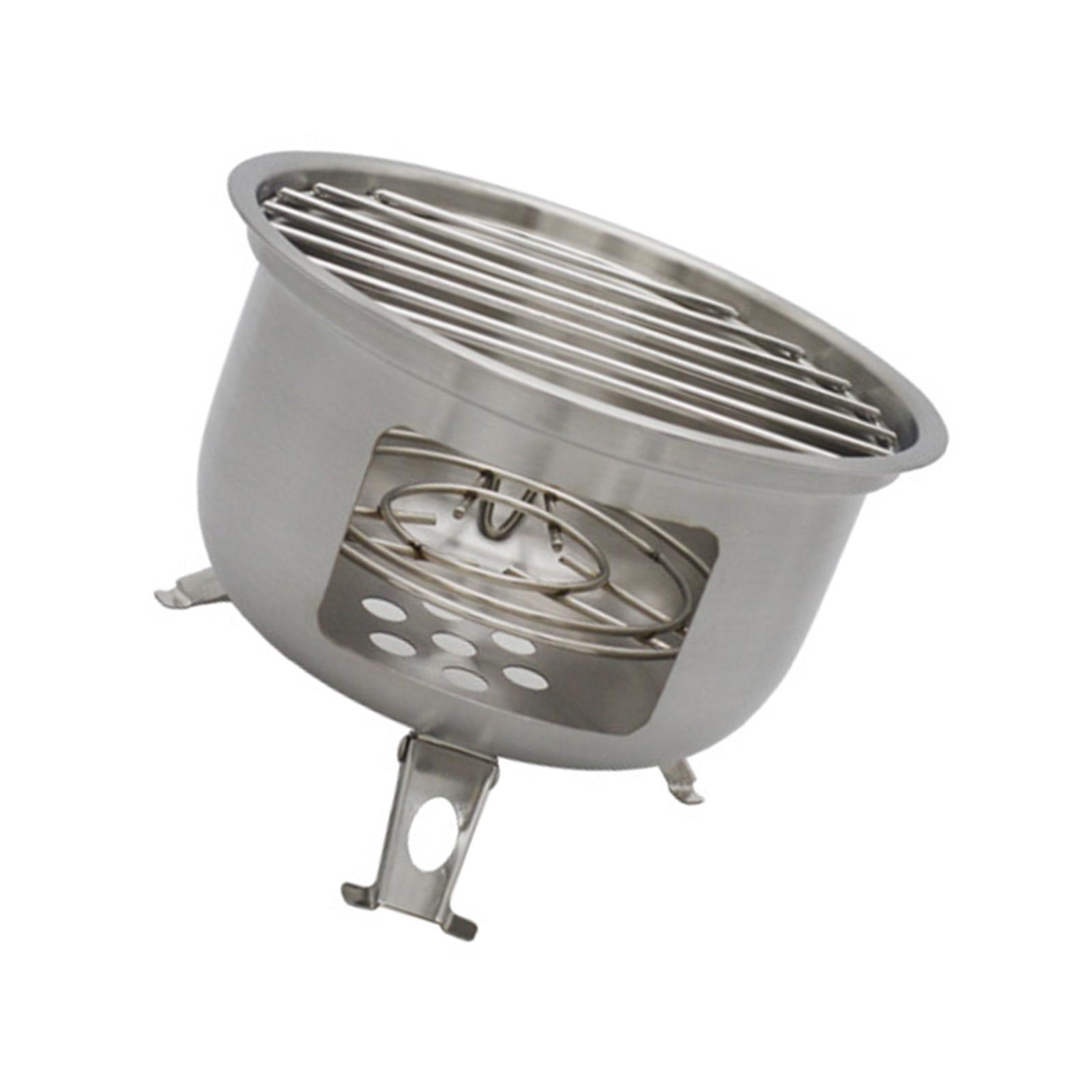 

Портативная походная печь для выживания, дровяной гриль, печь из нержавеющей стали для приготовления пищи на открытом воздухе и пикников с барбекю