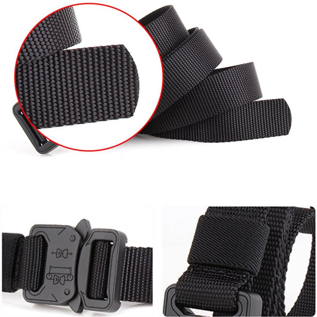 [BFENG] Nylon Belt Men's Belt Tactical Belt Work Belt Lightweight Durable 2.5CM Width, Black