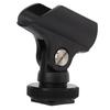 Universal Microphone Clip Holder, Plastic Microphone Clip Stand with Hot Shoe and 1/4" Screw Hole, 180 Rotation, for 0.8" Diameter Handheld Microphon