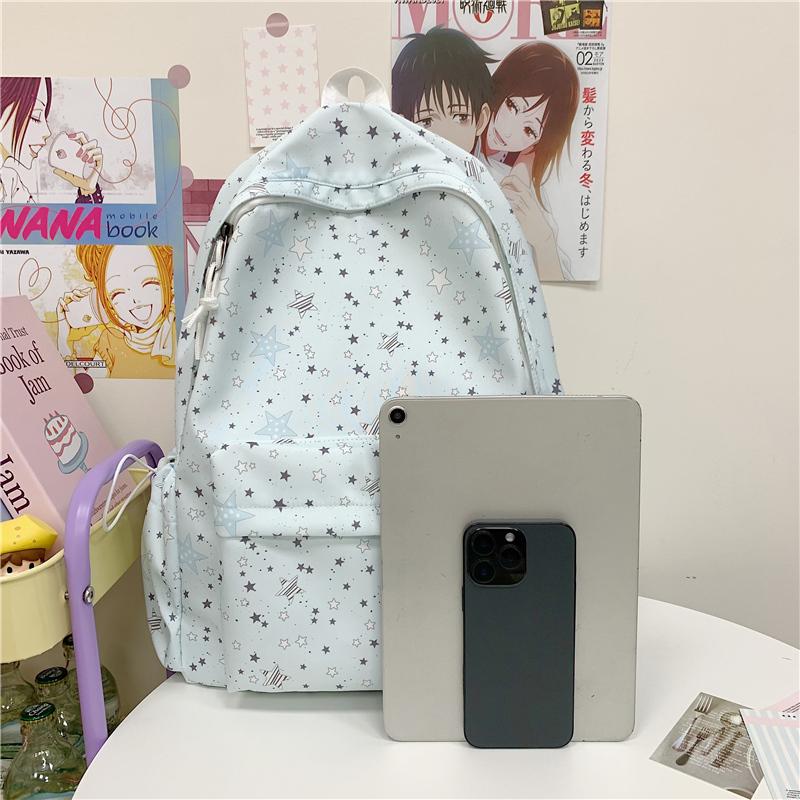 Cartable Grande Capacité Imprimé Étoiles Sac à Dos Filles Étudiants Collège Cartable