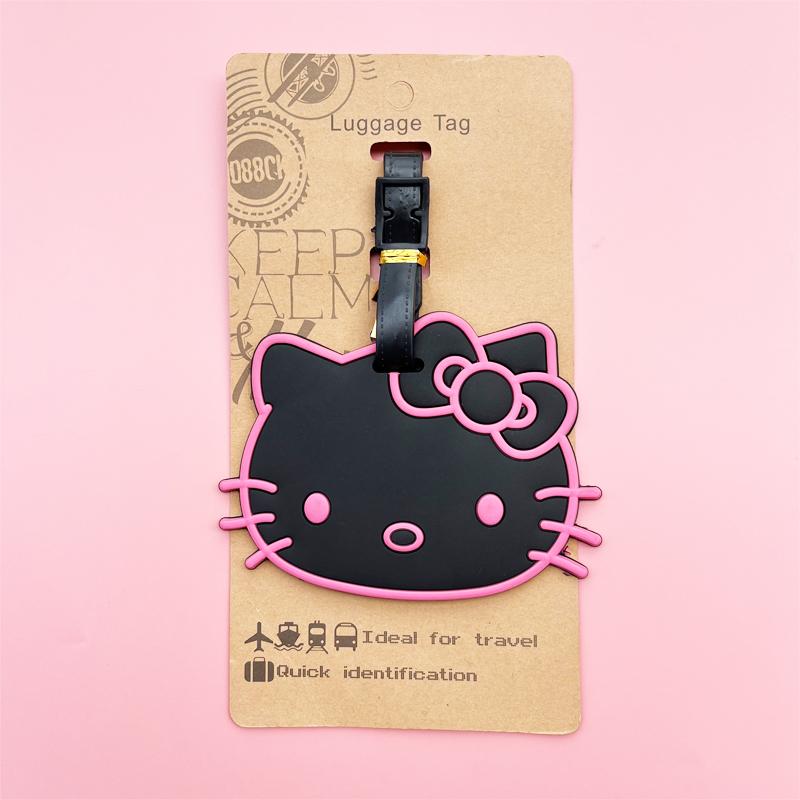 Hello Kitty Luggage Label Cute Kuromi Luggage Tag Cartoon Suitcase ID Address Holder Baggage Boarding Portable
