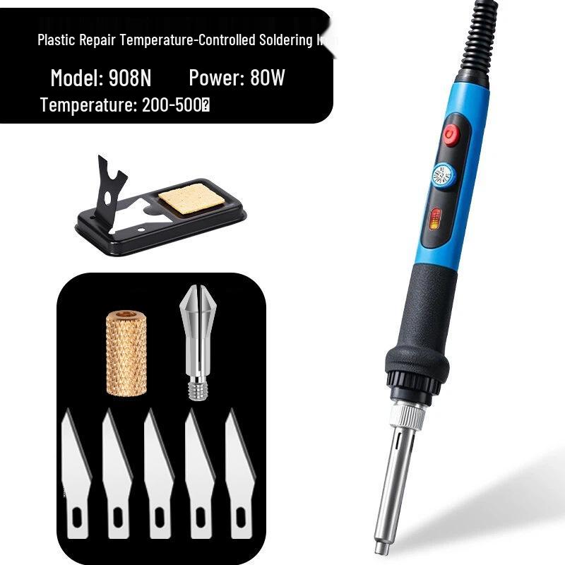 80W Adjustable Temperature Electric Soldering Iron & Heat Cutting Knife for DIY Plastic Repair and Flower Pot Hole Punching