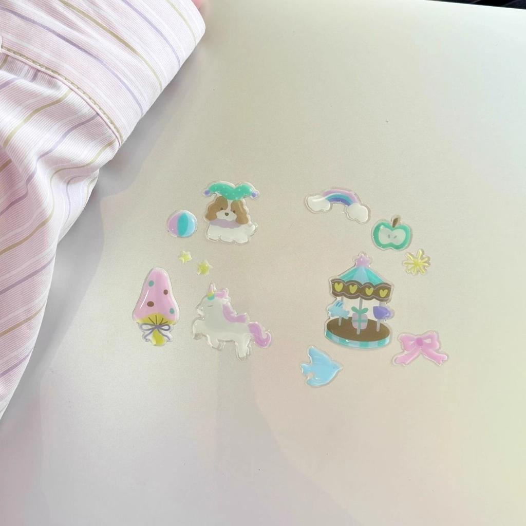 Girlish Cute Pink Fruit Ice Cream 3D Relief Stickers High-quality Epoxy Resin Jelly Decals for IPad Laptops Phone Case DIY Decor