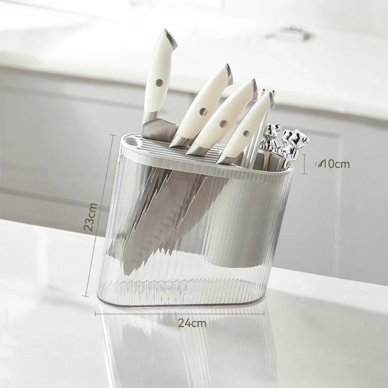 

Многофункциональный держатель для ножей, держатель для палочек для еды, эстетичный держатель для инструментов, держатель для палочек для еды, слив для кухни светло-серый