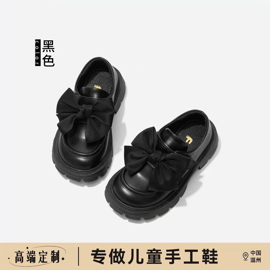 Girls Shoes Genuine Leather Children's Princess Small Leather Shoes 2025 Spring and Autumn New Lightweight Soft Sole British Style Black Single Shoes
