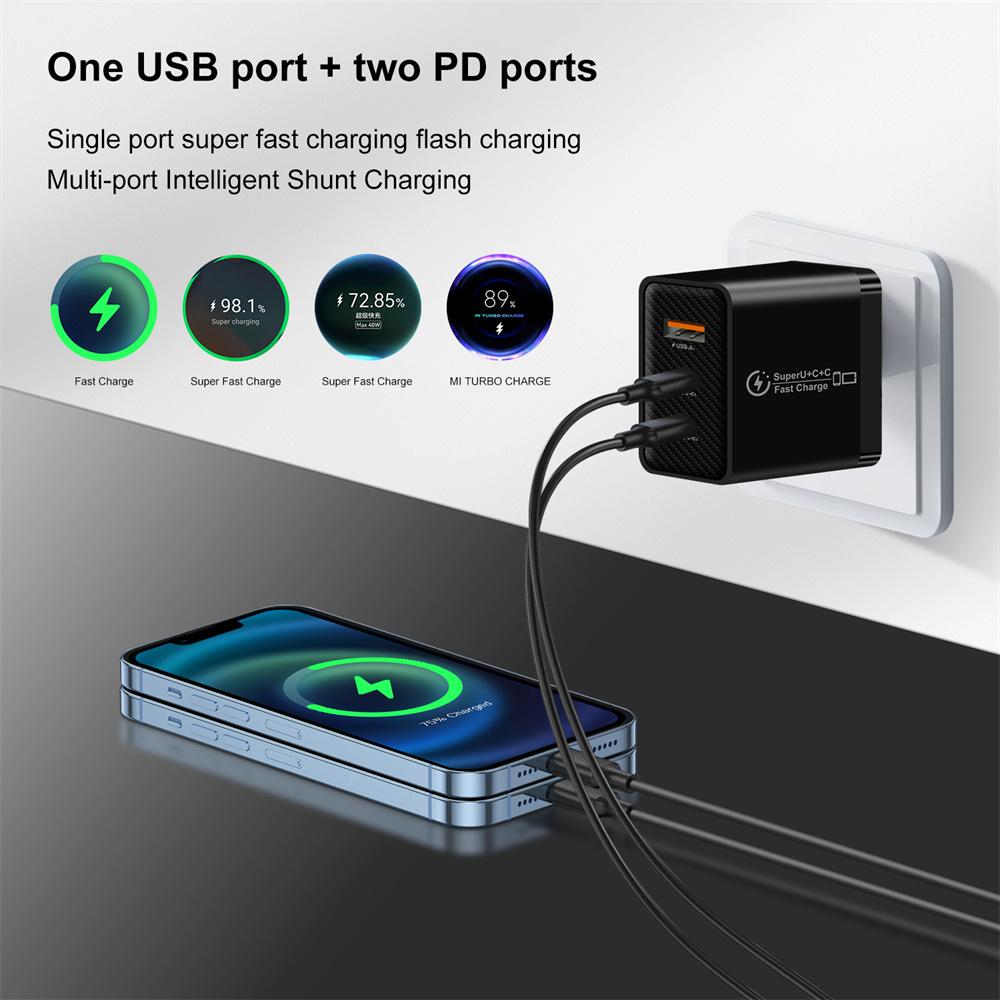 48W USB C Charger EU US UK Plug For Phone USB PD Fast Charging QC3.0 Wall Charger For iPhone Samsung Xiaomi Mobile Phone Adapter