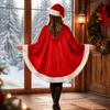 Thick Xmas Cape Polyester Santa Claus Costume Fashion Christmas Cloak and Hat  Autumn Winter