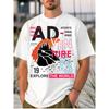 European Sizes Men's Adventure White T-shirt: "1973 - Explore The World" Outdoor Theme