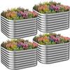 4 Pack 2x2FT Corrugated Galvanized Steel Raised Garden Bed Outdoor Metal Above Ground Garden Bed for Vegetables and Flowers Gre