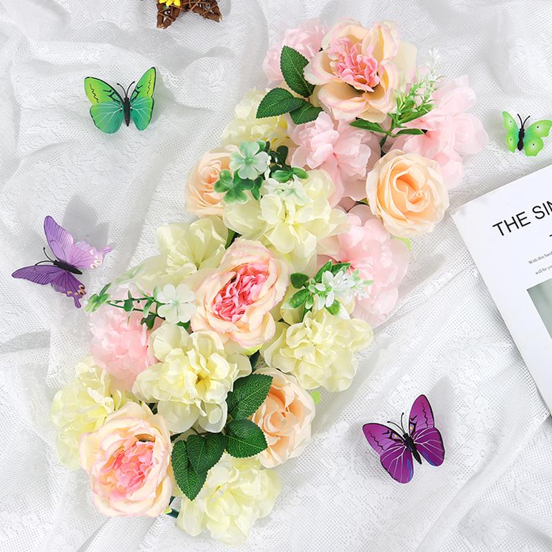 Kunstige blomster Bryllupsdekorasjonsrekke, Arch Silke Peonies Rose Kunstig bue Blomsterdekor Mottak/bankettdekorasjoner