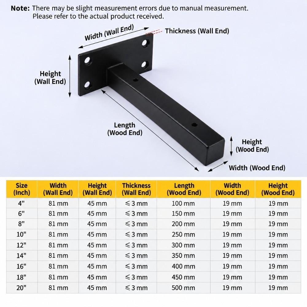 L Shape Floating Shelf Bracket Heavy Duty DIY Shelf Board Hanging Wall Bracket Home Storage