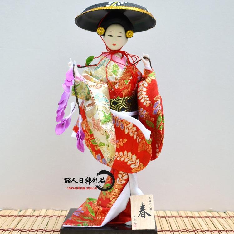 12 Inch Japanese Geisha Kimono Doll, Traditional Maiko Figurine for Sushi Bar Decor & Oriental Home Accent, Artisan Gift