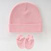 3 Set Baby Bonnet Hat Feature Foldable Cuff with Mittens Cotton Fabric Gentle On Skin Multiple Color Available