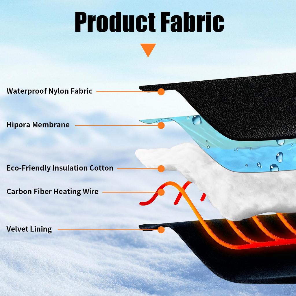 7JI Heated Motorcycle Gloves with 3 Temperature Settings Touchscreen Waterproof and 6000mAh High Adjustable Wrist Perfect for Outdoor and XL