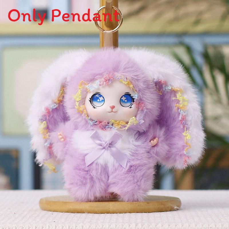 Plush Bunny Keychain With Silicone Face For Kids And Car Decor