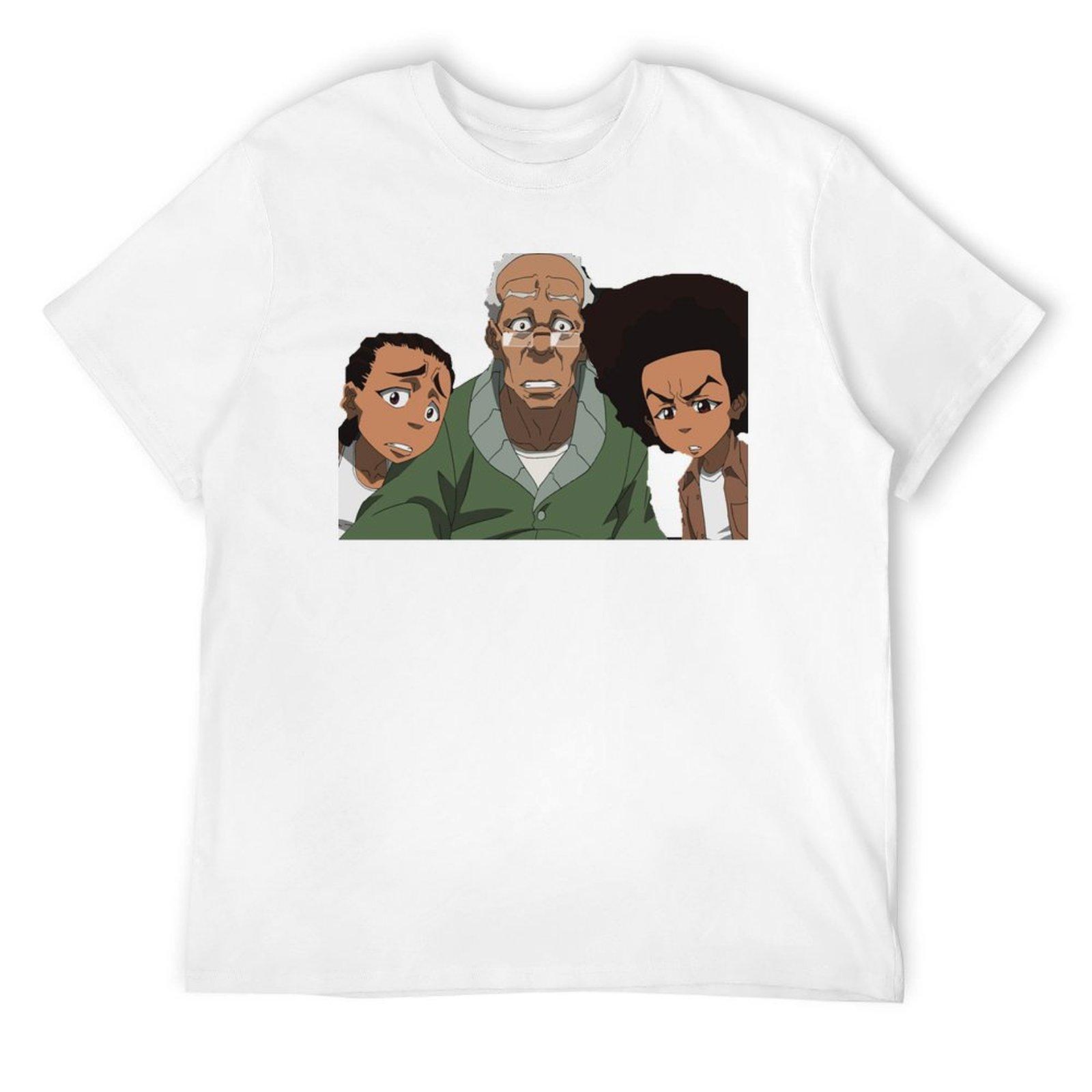 Футболка The Boondocks Хьюи новое издание однотонная с принтом животного для мальчиков оверсайз мужская футболка S