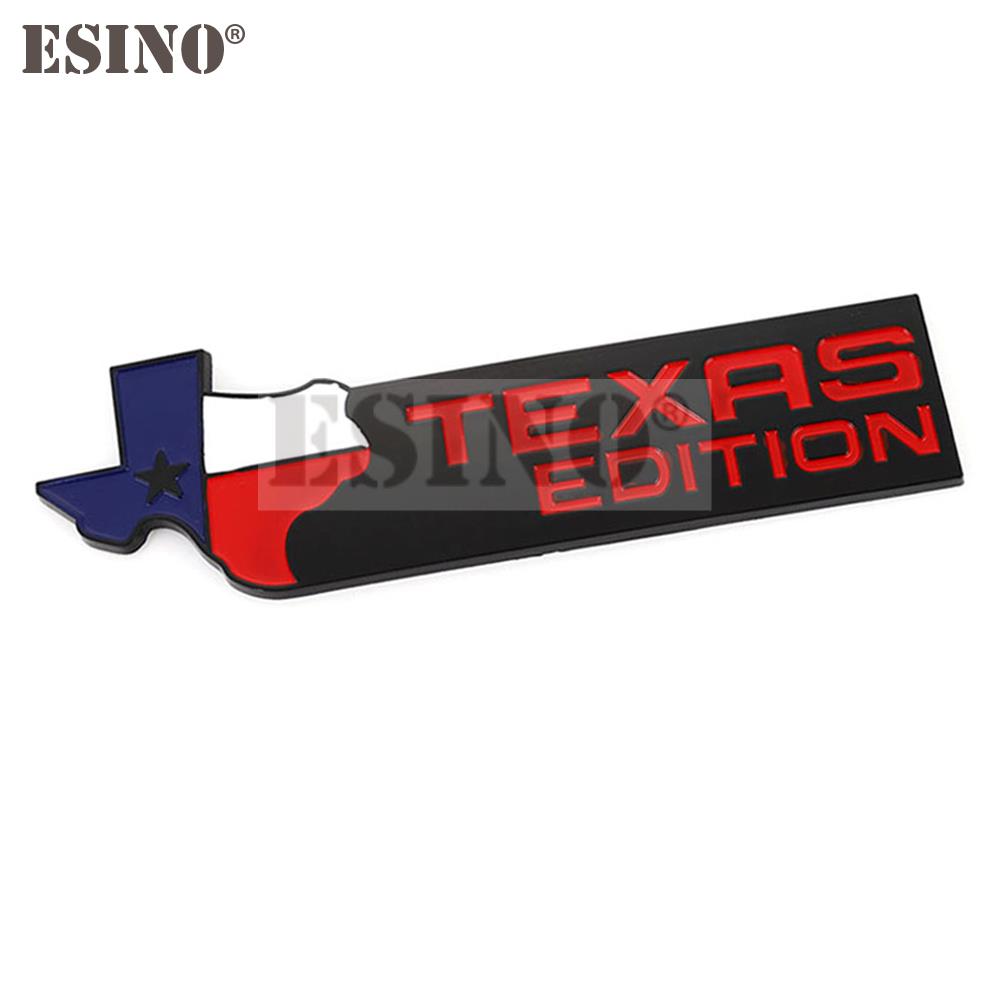 Car Styling Texas Edition 3D Metal Alloy Adhesive Emblem Rear Trunk Badge Fender Sticker Car Body Decal Auto Accessory