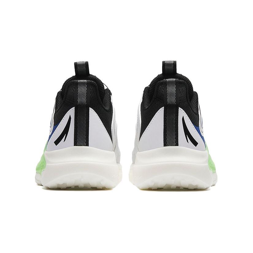 Anta Kids Knob Shock Absorption Wear Resistant Low Top Running Shoes Kids Running Shoes White Black Green A312425514-1