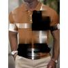 3D Men's Geometic Polo Shirts Short Sleeve Polo Shirts Collared Shirts Business Casual Business Athleisure Daily Wear Buttons