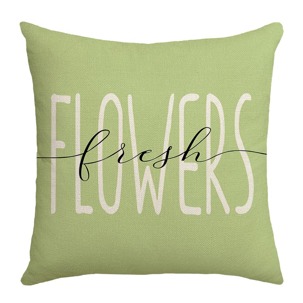 Vase Plant Linen Pillow Cover Home Sofa Bedside Home Letter Lumbar Cushion Cover Pillow