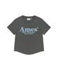 AMES-WORLDWIDE Round Hem Crop Tee Light Charcoal