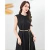 Summer New Fashionable Sleeveless Pleated Elastic Design Casual Temperament Dress