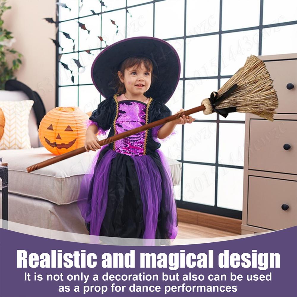 Halloween Floating Witch's Broom Spooky Sounds Haunted Dancing Broom DIY Magic Enchanter Sorceress Carnival Party Costume Props