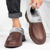 Men Warm Slippers Outdoor Slip-On Waterproof Cotton Plush Indoor Home Shoes Non-Slip Thick Platform Slides