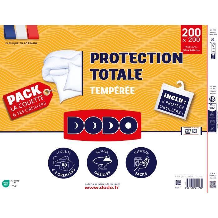 Duvet Pack 220x240 Cm + 2 Pillows 60x60 Cm + 2 Pillow Protectors 60x60 Cm - 100% Polyester Filling - 350g/m² - White - DODO