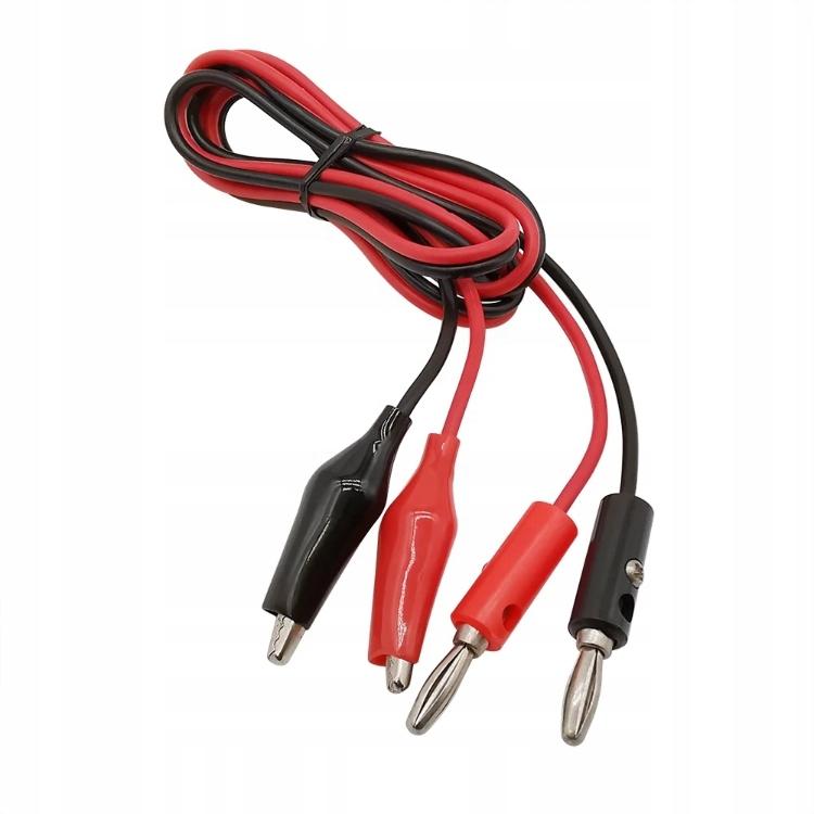 Rosfix Przewody Pomiarowe Do Multimetru – Długość 100cm | 2x Krokodylek 35mm | Kolory Czarny I Czerwony