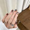 Cat Eye Amber Honey Leopard Print Glazed Glass Beads Handmade Wearable Nails