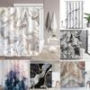 Grått guld marmor bläck textur duschdraperiset abstrakt modern duschdraperi för badrumsinredning Vattentätt tvättbart tyg