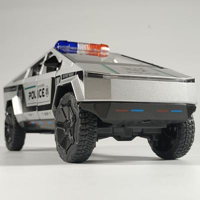 1:24 Police Cybertruck Off Road Alloy Metal Diecast Model Car Outdoor Collections Classic Trendy Toy Decorations Valentine Kids