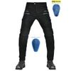 Mens Motorcycle Riding Jeans With Kevlar Reinforcement 4-Zip Design Silicone Padding Crash Protection