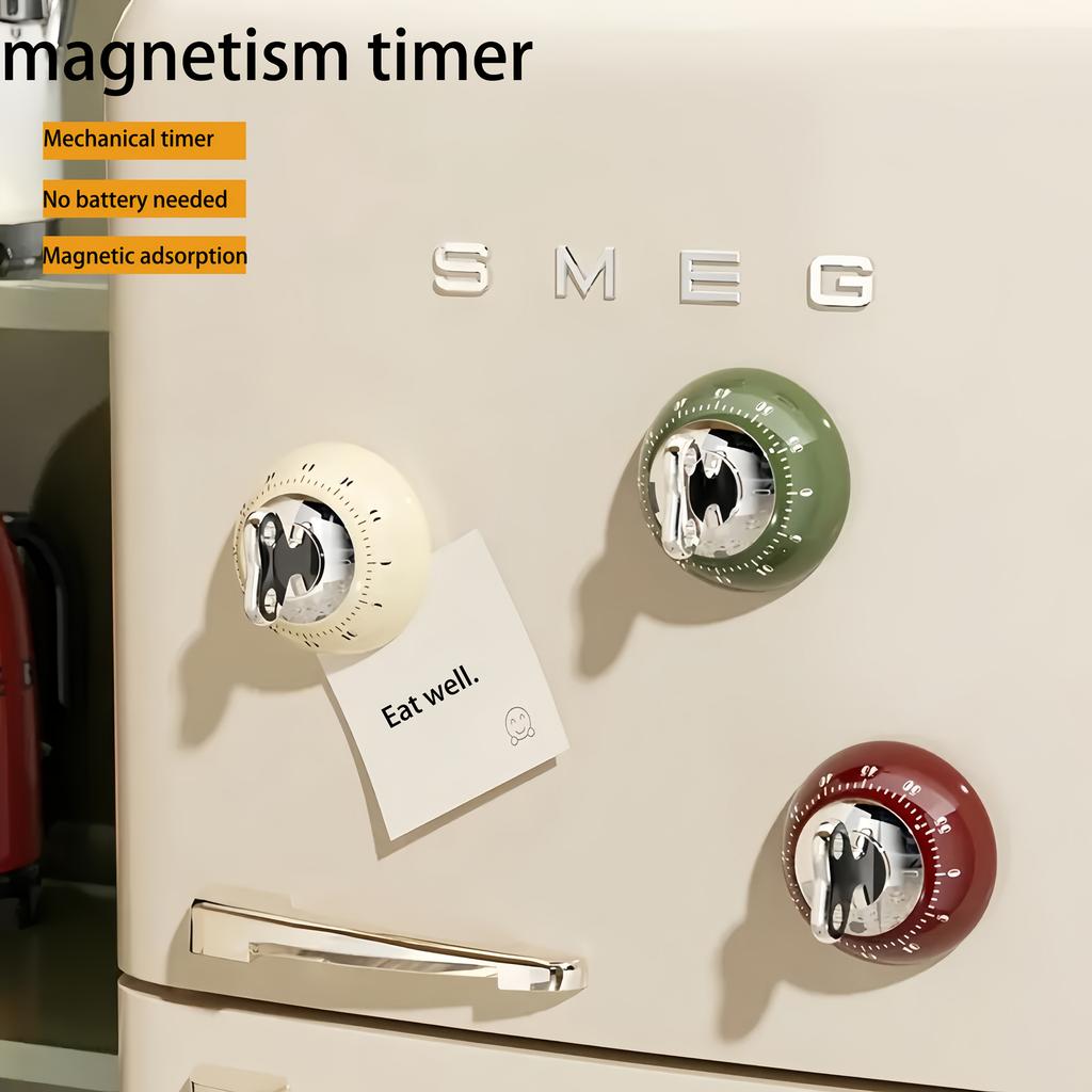 Timer with magnetic base,60minute timer setting and alarm function.Suitable for kitchen cooking,studying,exercise,multifunctional creative alarm clock