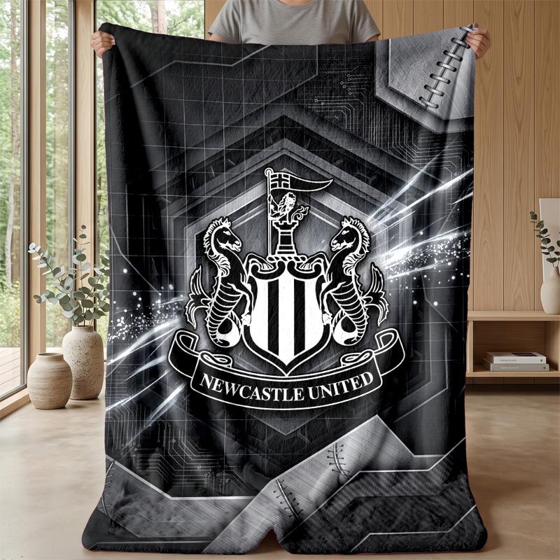 Coperta in Flanella con Stampa del Newcastle United Football, Coperta Morbida Calda Leggera per Divano Letto Campeggio
