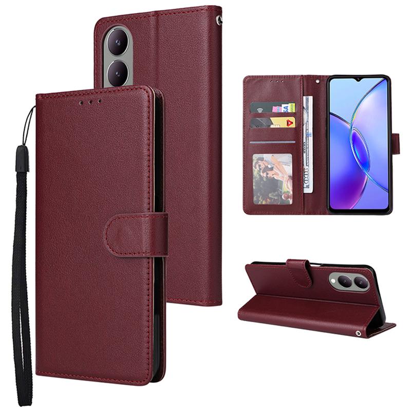 For Vivo Y17s 4G/Y28 5G/Y33t (2023)/Y36 5G (China)/Y36i 5G Case PU Leather Magnetic Flip Wallet Cover