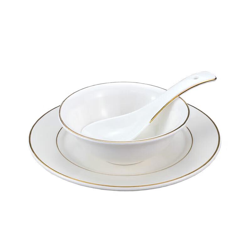Gold Rim Ceramic Hotel Tableware Set