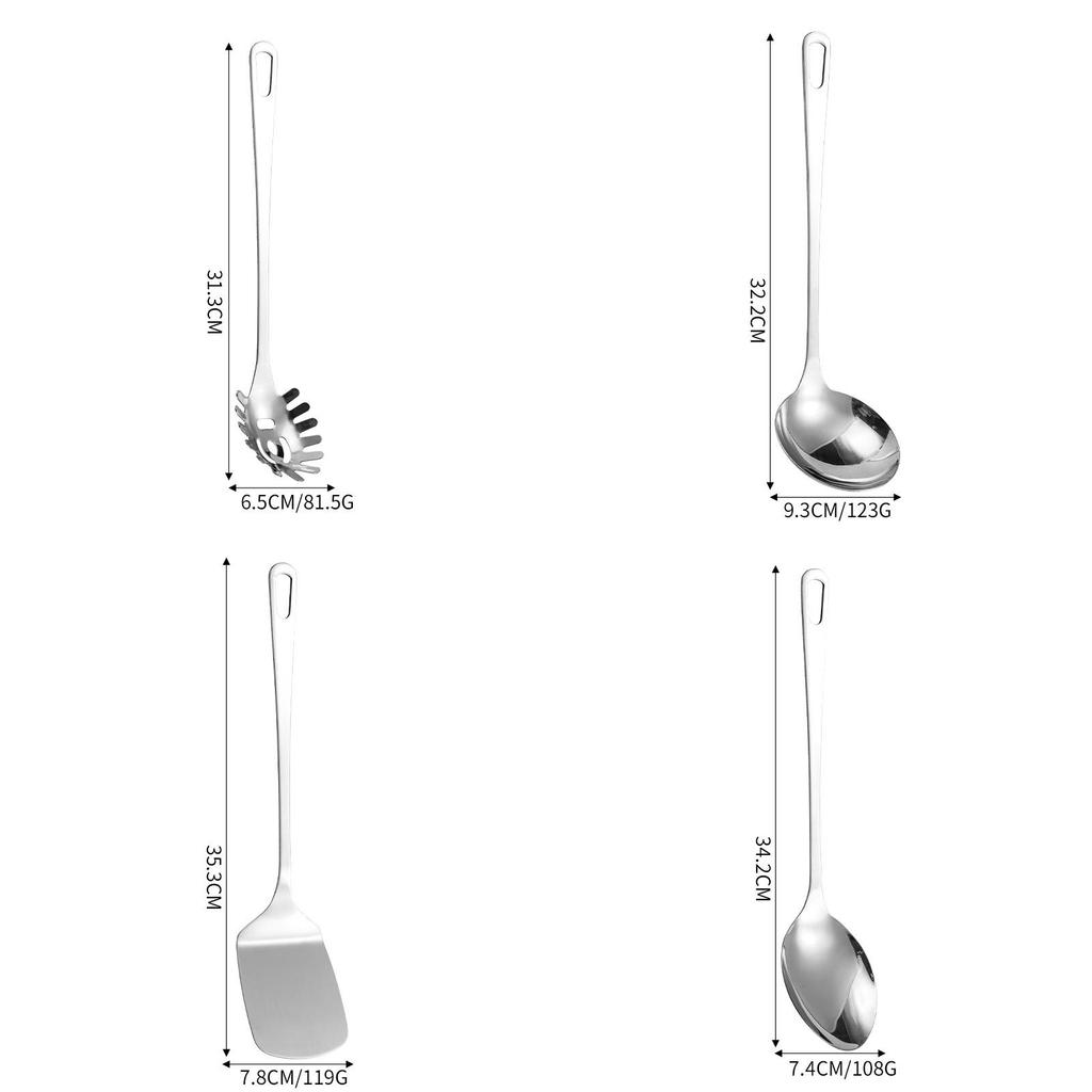 Stainless Steel Cooking Spatula And Soup Ladle With Hightemperature Resistance For Kitchen Use